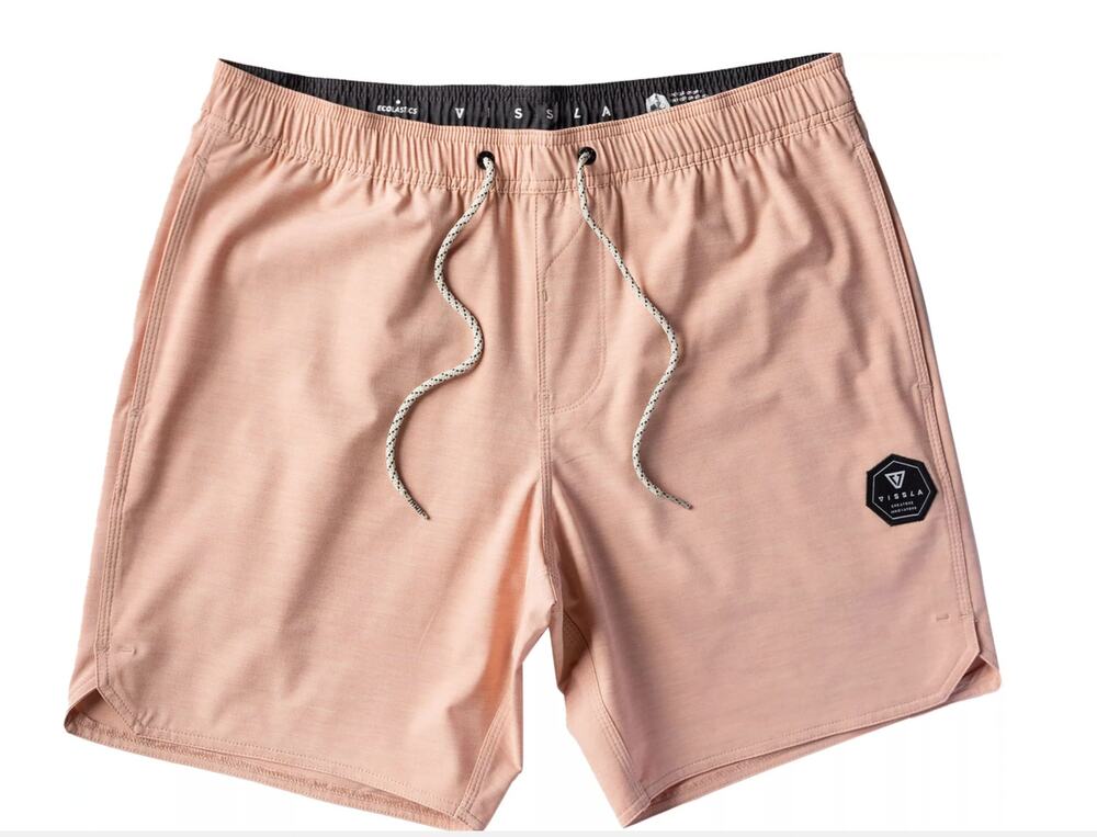 VISSLA Men's Breakers Ecolastic 16.5" Swim Trunks XL Orange Oxide Linerless NWT